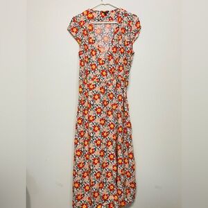 New J.Crew Mercantile midi wrap dress Floral Multi Color Size M